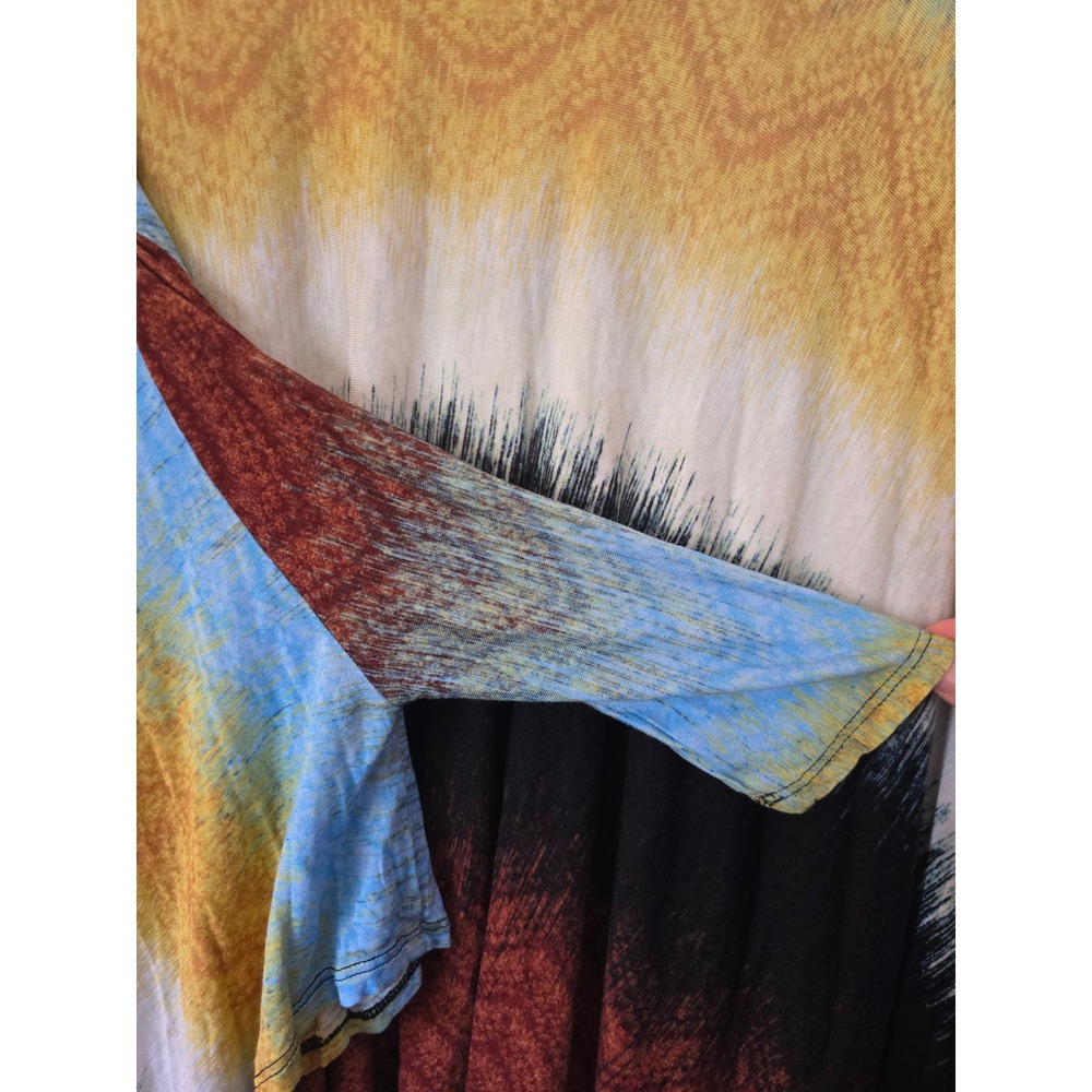 Jessica Simpson Womens Multi Color Ombre Sharkbite Hem Poncho sleeve Top Size M - Picture 6 of 6